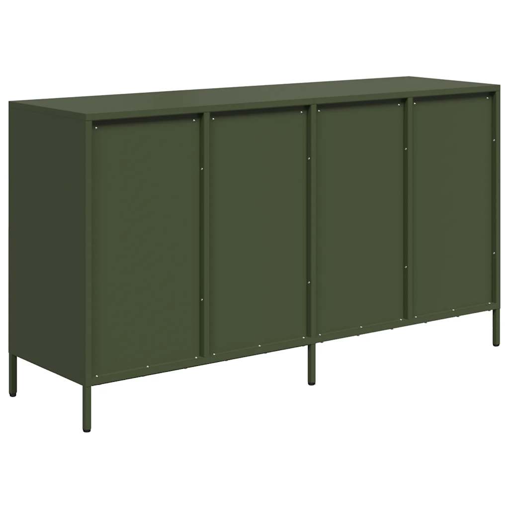 Buffet vert olive 135x39x73,5 cm acier laminé à froid