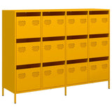 Buffet jaune moutarde 135x39x103,5 cm acier laminé à froid