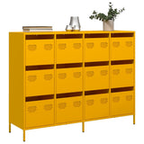 Buffet jaune moutarde 135x39x103,5 cm acier laminé à froid