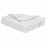 Serpillières 5 pcs blanc avec des rayures vertes 50x60 cm