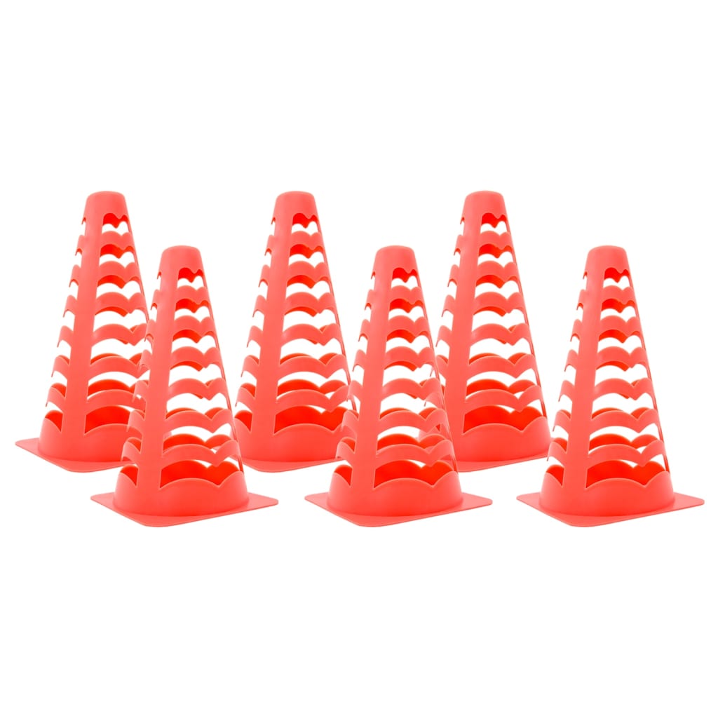 Cônes de football 6 pcs empilables orange 13x13x22,5 cm