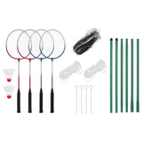 Set de badminton avec 4 raquettes et filet 620x151 cm