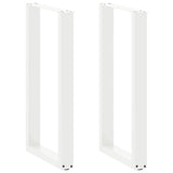 Pieds de table basse forme de U 2 pcs blanc 40x(90-91) cm acier