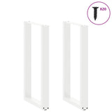 Pieds de table basse forme de U 2 pcs blanc 40x(90-91) cm acier