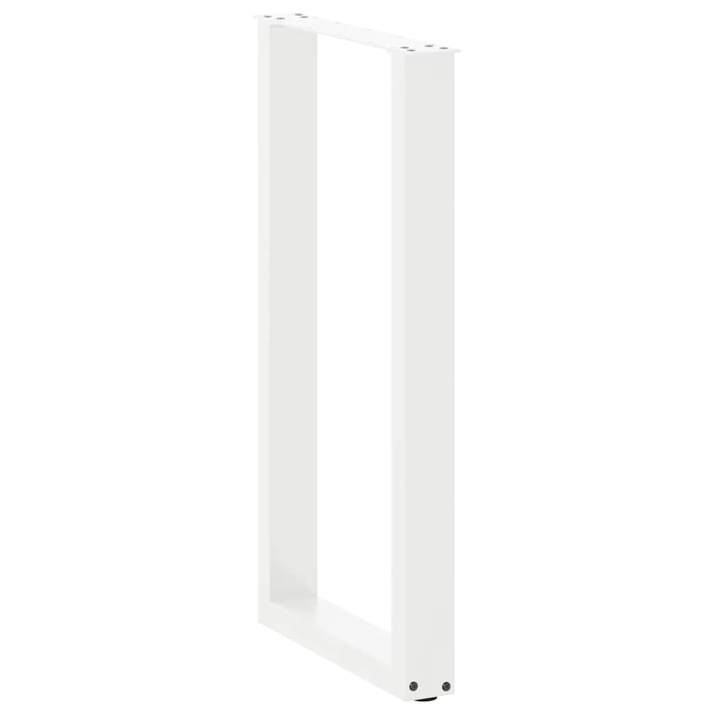 Pieds de table basse forme de U 2 pcs blanc 40x(90-91) cm acier