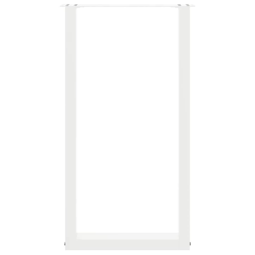 Pieds de table basse forme de U 2 pcs blanc 40x(90-91) cm acier