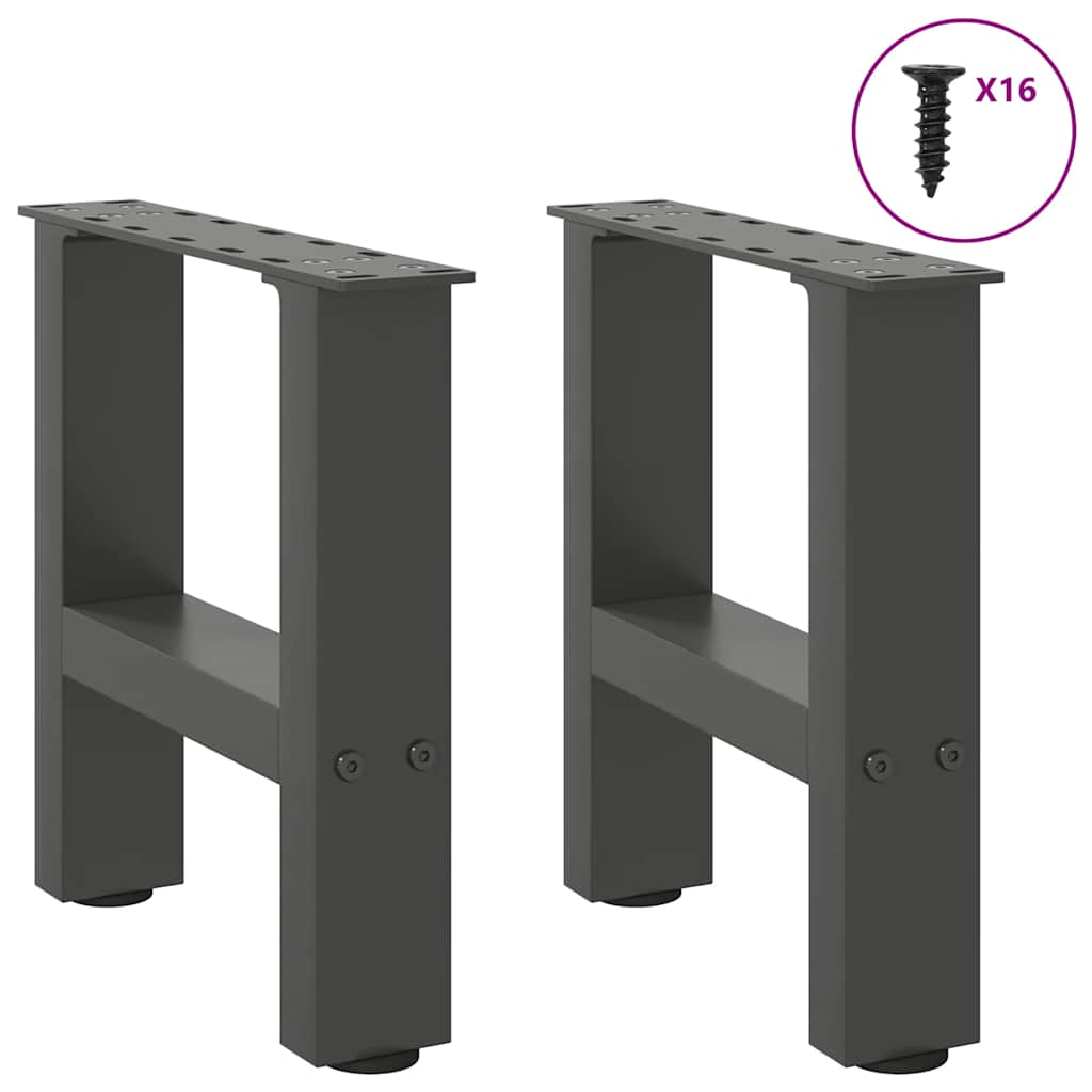 Coffee table legs anthracite 2 pcs 30×30 cm steel