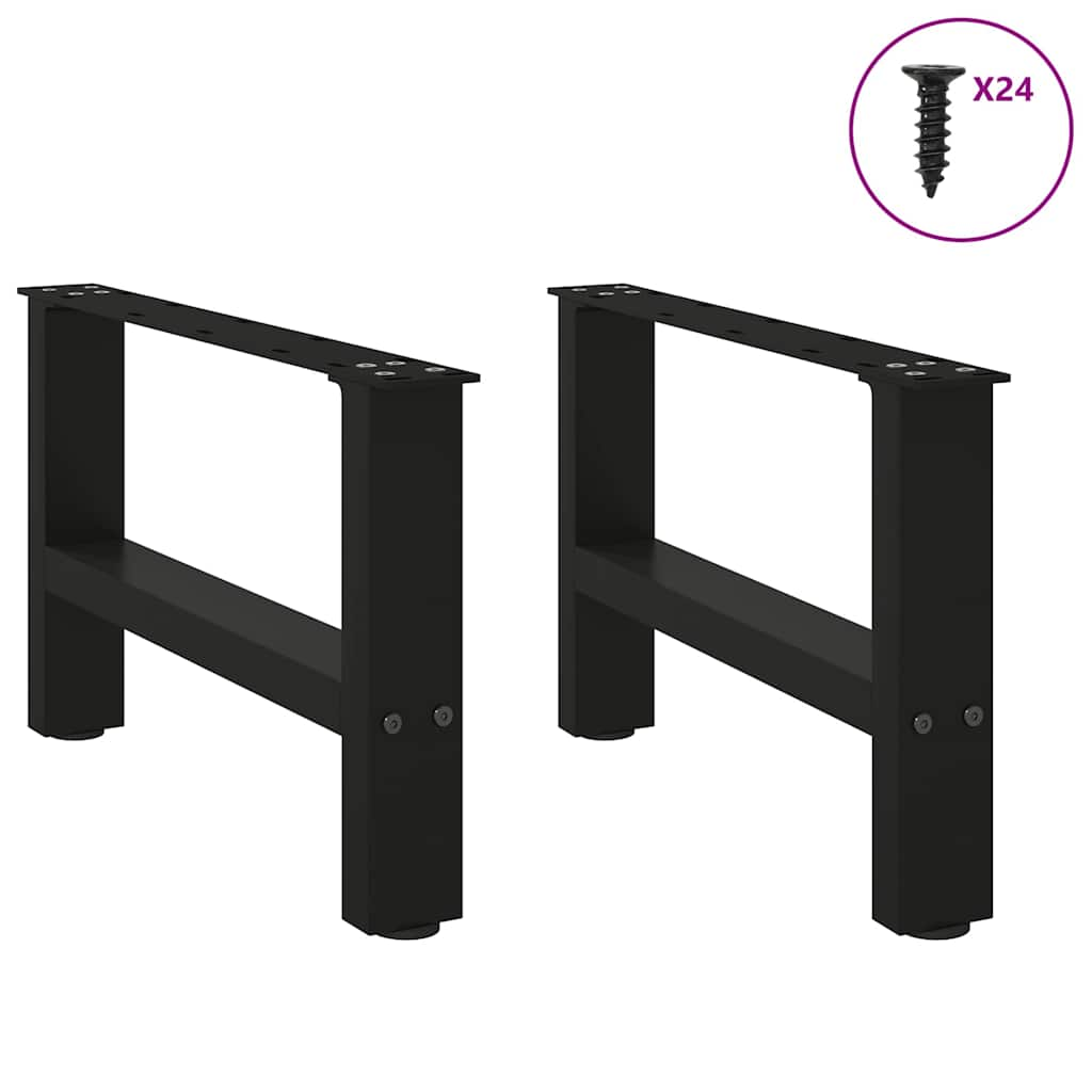 Pieds de table basse noir 2 pcs 30×50 cm acier