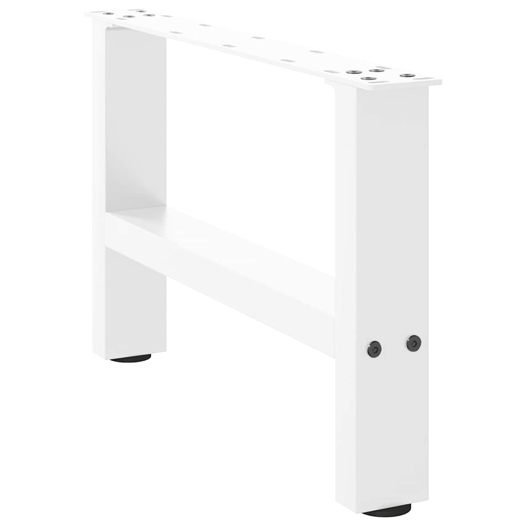 Pieds de table basse blanc 2 pcs 30×50 cm acier