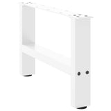 Pieds de table basse blanc 2 pcs 30×50 cm acier