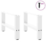 Pieds de table basse blanc 2 pcs 30×50 cm acier