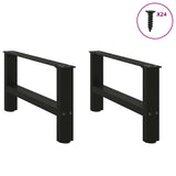 Pieds de table basse noir 2 pcs 30×60 cm acier