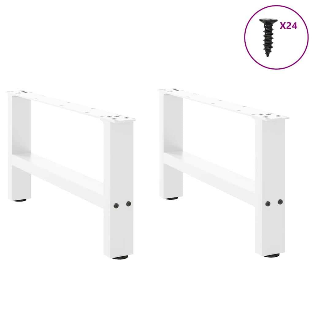 Pieds de table basse blanc 2 pcs 30×60 cm acier