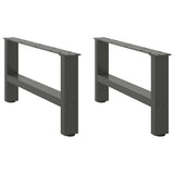 Pieds de table basse anthracite 2 pcs 30×60 cm acier