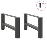 Pieds de table basse anthracite 2 pcs 30×60 cm acier