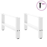 Pieds de table basse blanc 2 pcs 30×70 cm acier