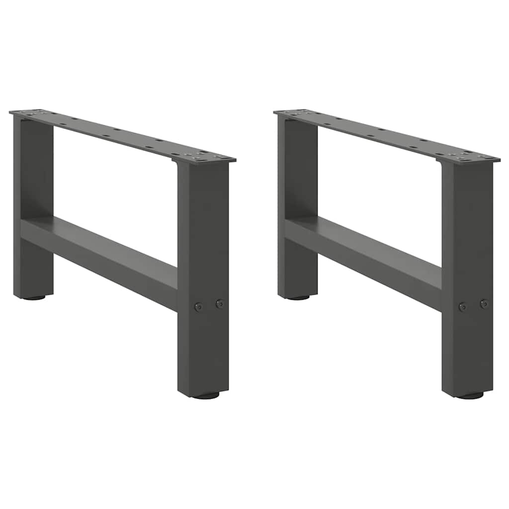 Pieds de table basse anthracite 2 pcs 30×70 cm acier