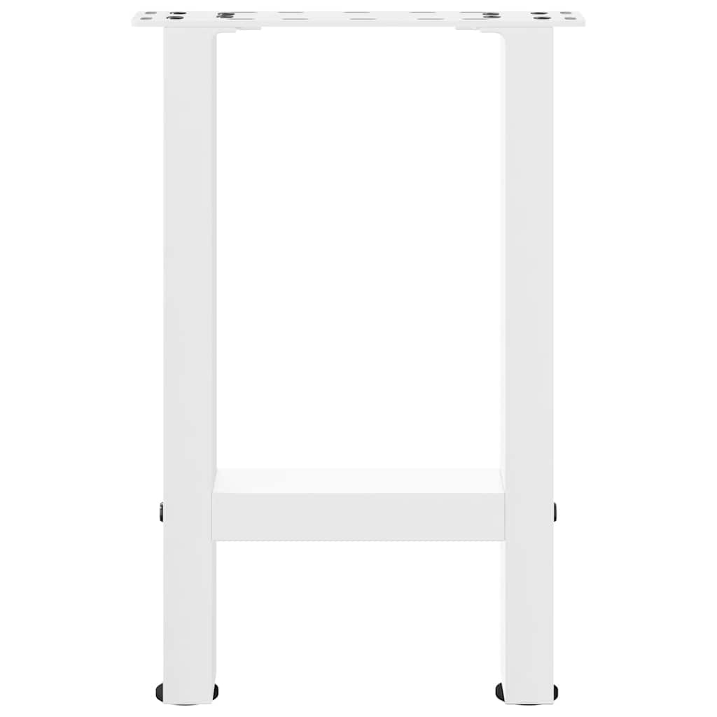 Pieds de table basse blanc 2 pcs 28x(42-43) cm acier