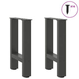 Pieds de table basse anthracite 2 pcs 28x(42-43) cm acier