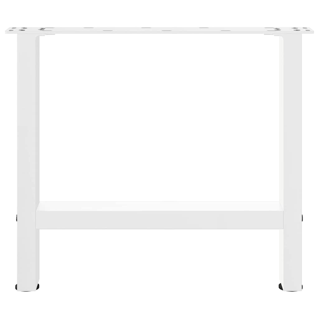 Pieds de table basse blanc 2 pcs 42×50 cm acier