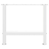 Pieds de table basse blanc 2 pcs 42×50 cm acier