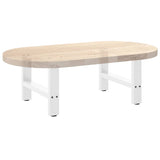 Pieds de table basse blanc 2 pcs 42×50 cm acier