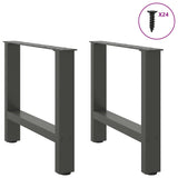 Pieds de table basse anthracite 2 pcs 42×50 cm acier