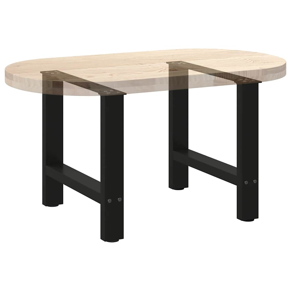 Pieds de table basse noir 2 pcs 60x(42-43) cm acier