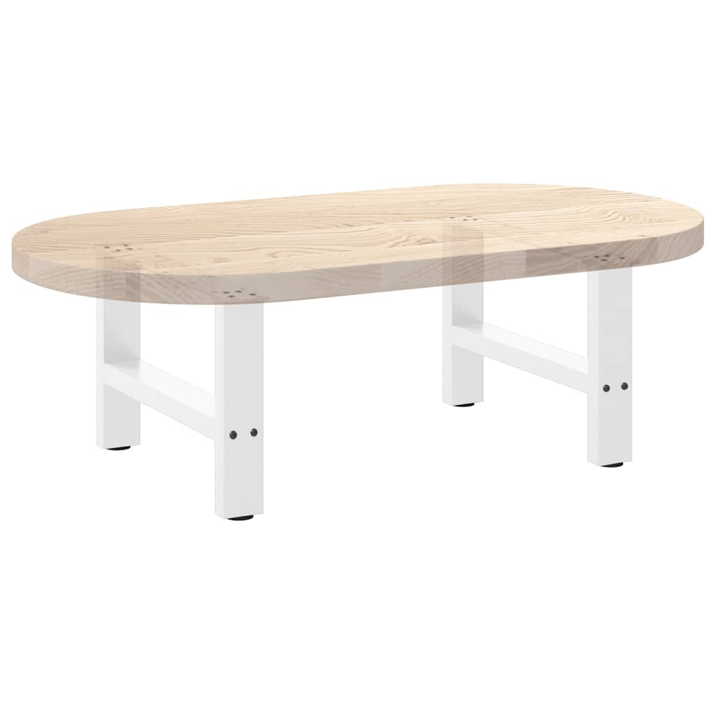 Pieds de table basse blanc 2 pcs 60x(42-43) cm acier