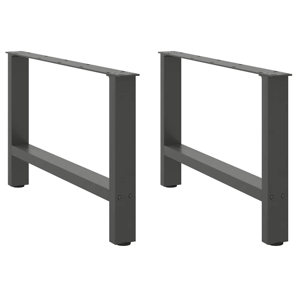 Pieds de table basse anthracite 2 pcs 70x(42-43) cm acier