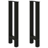 Pieds de table basse noir 2 pcs 28x(72-73) cm acier