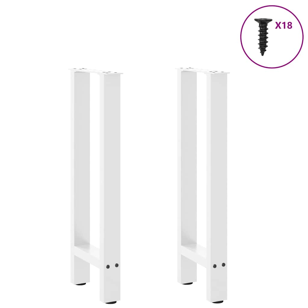 Pieds de table basse blanc 2 pcs 28x(72-73) cm acier