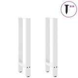 Pieds de table basse blanc 2 pcs 28x(72-73) cm acier