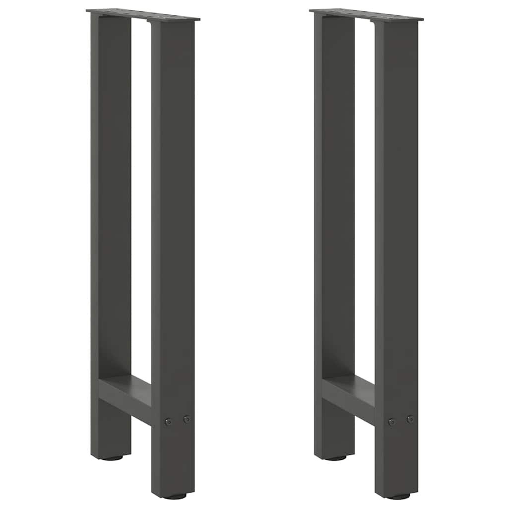 Pieds de table basse anthracite 2 pcs 28x(72-73) cm acier