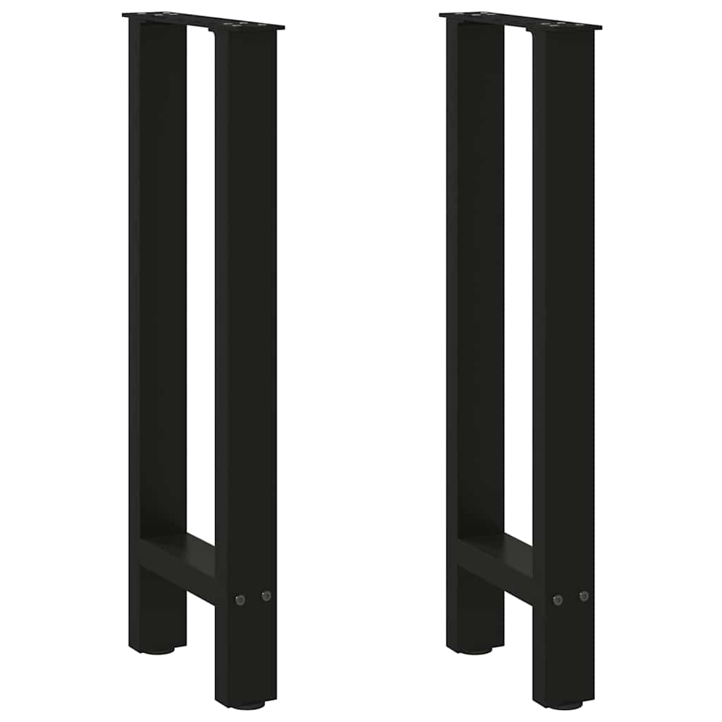 Pieds de table basse noir 2 pcs 38x(72-73) cm acier