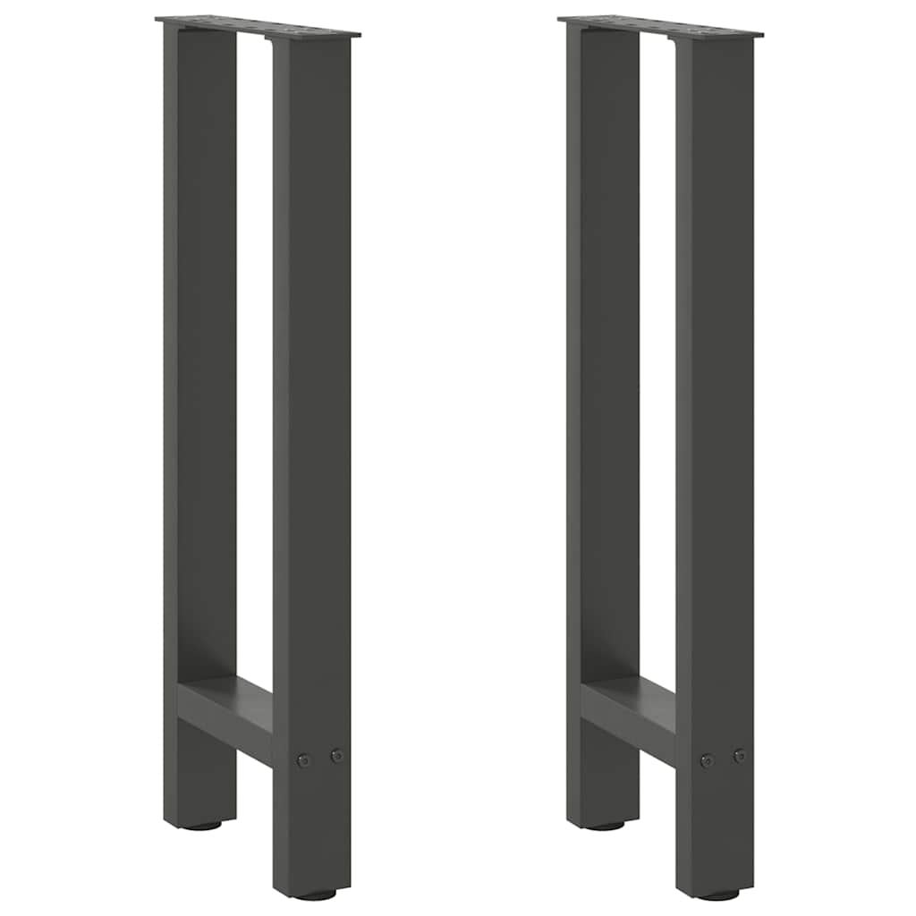 Pieds de table basse anthracite 2 pcs 38x(72-73) cm acier