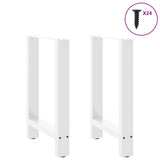 Pieds de table basse blanc 2 pcs 50x(72-73) cm acier