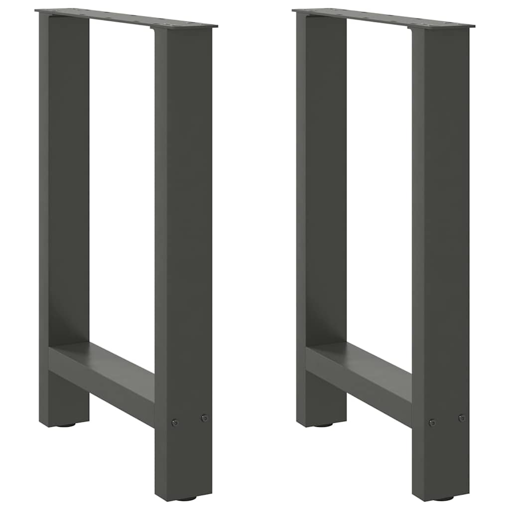 Pieds de table basse anthracite 2 pcs 60x(72-73) cm acier