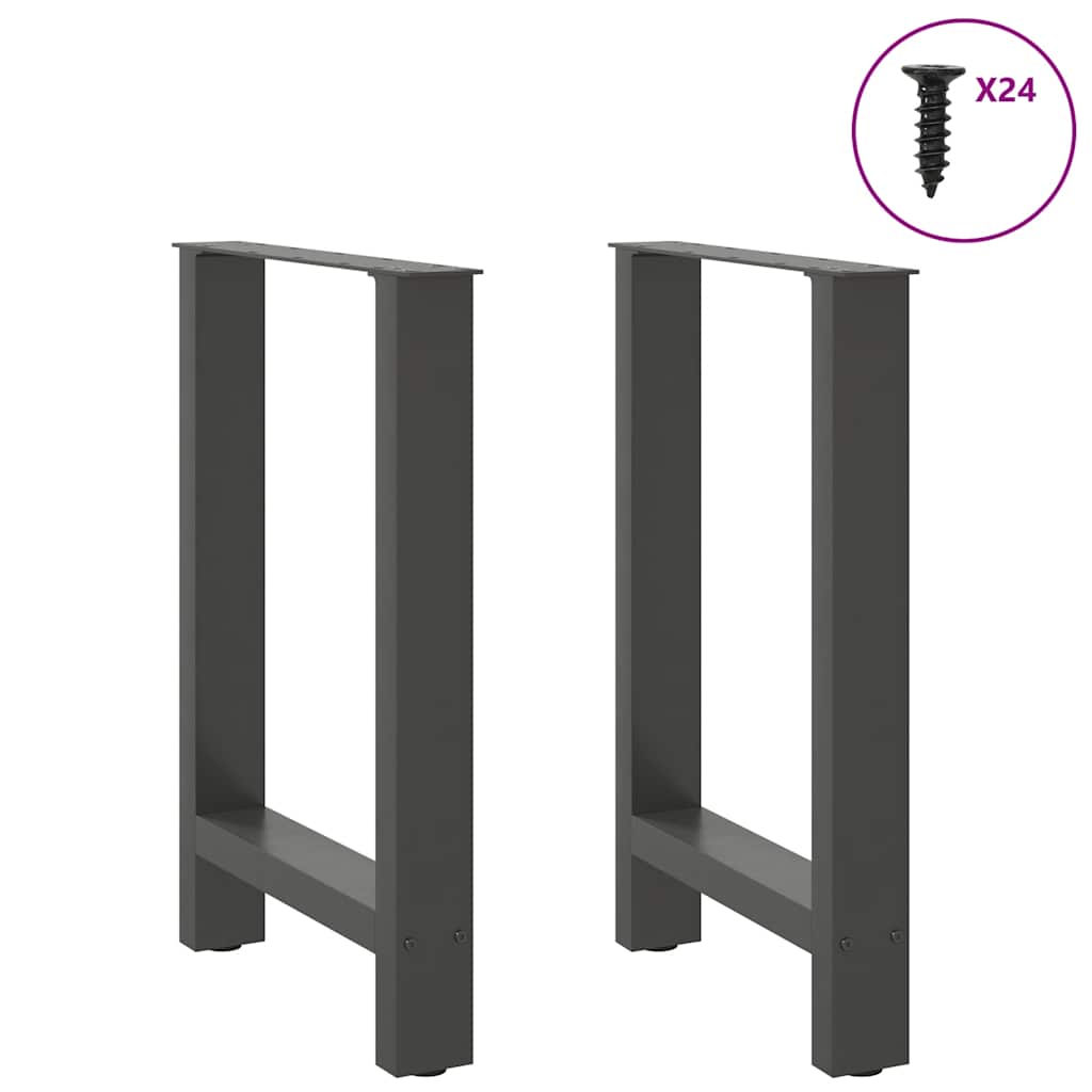 Pieds de table basse anthracite 2 pcs 60x(72-73) cm acier