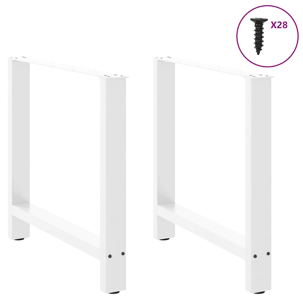 Pieds de table basse blanc 2 pcs 80x(72-73) cm acier