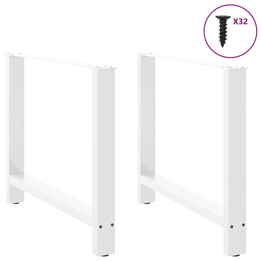 Pieds de table basse blanc 2 pcs 100x(72-73) cm acier