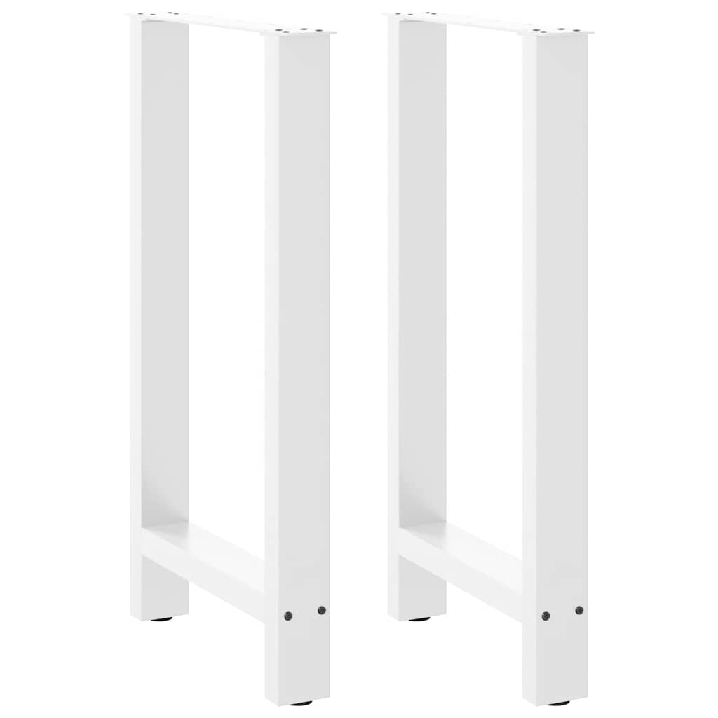 Pieds de table basse blanc 2 pcs 50x(90-91) cm acier