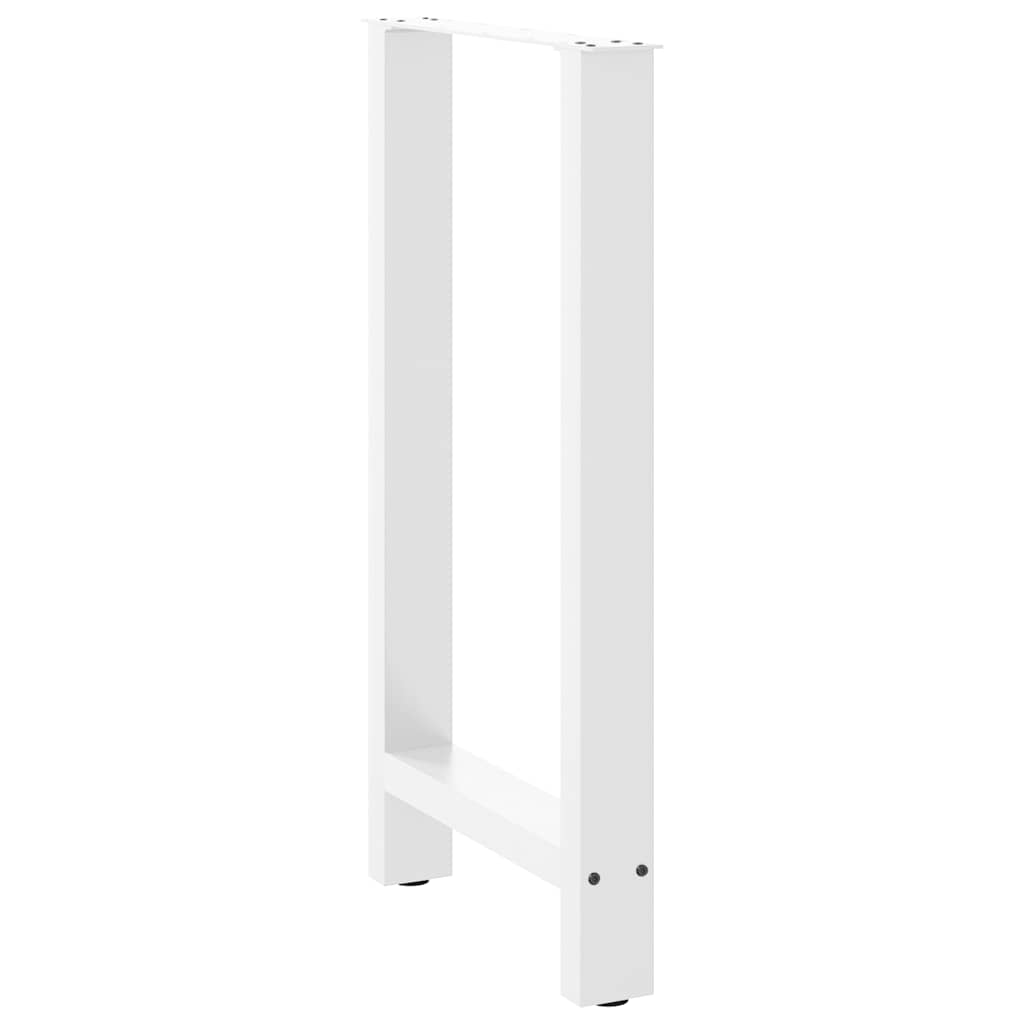 Pieds de table basse blanc 2 pcs 50x(90-91) cm acier