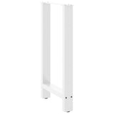 Pieds de table basse blanc 2 pcs 50x(90-91) cm acier