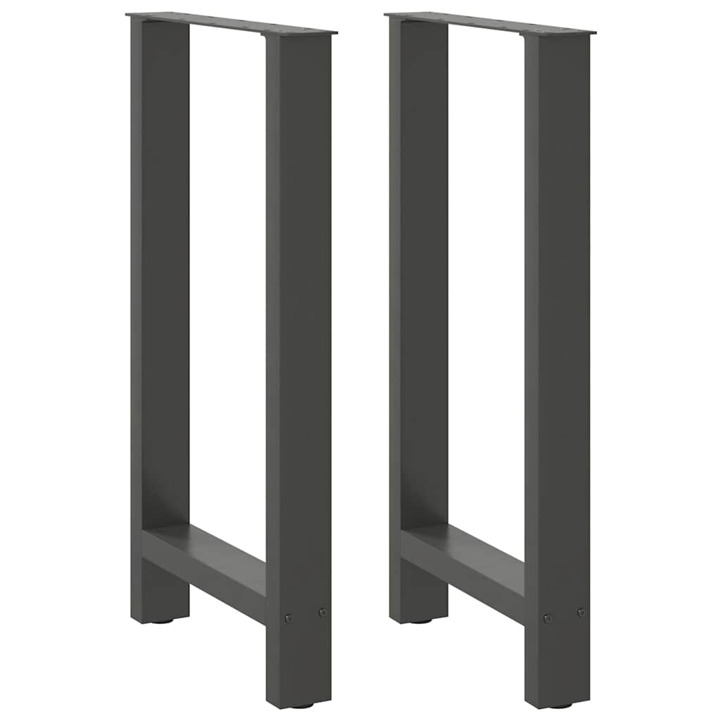 Pieds de table basse anthracite 2 pcs 50x(90-91) cm acier