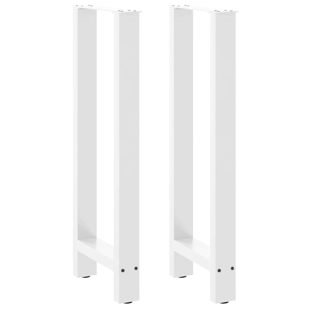 Pieds de table basse blanc 2 pcs 40x(90-91) cm acier