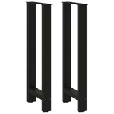 Pieds de table basse noir 2 pcs 50x(100-101) cm acier