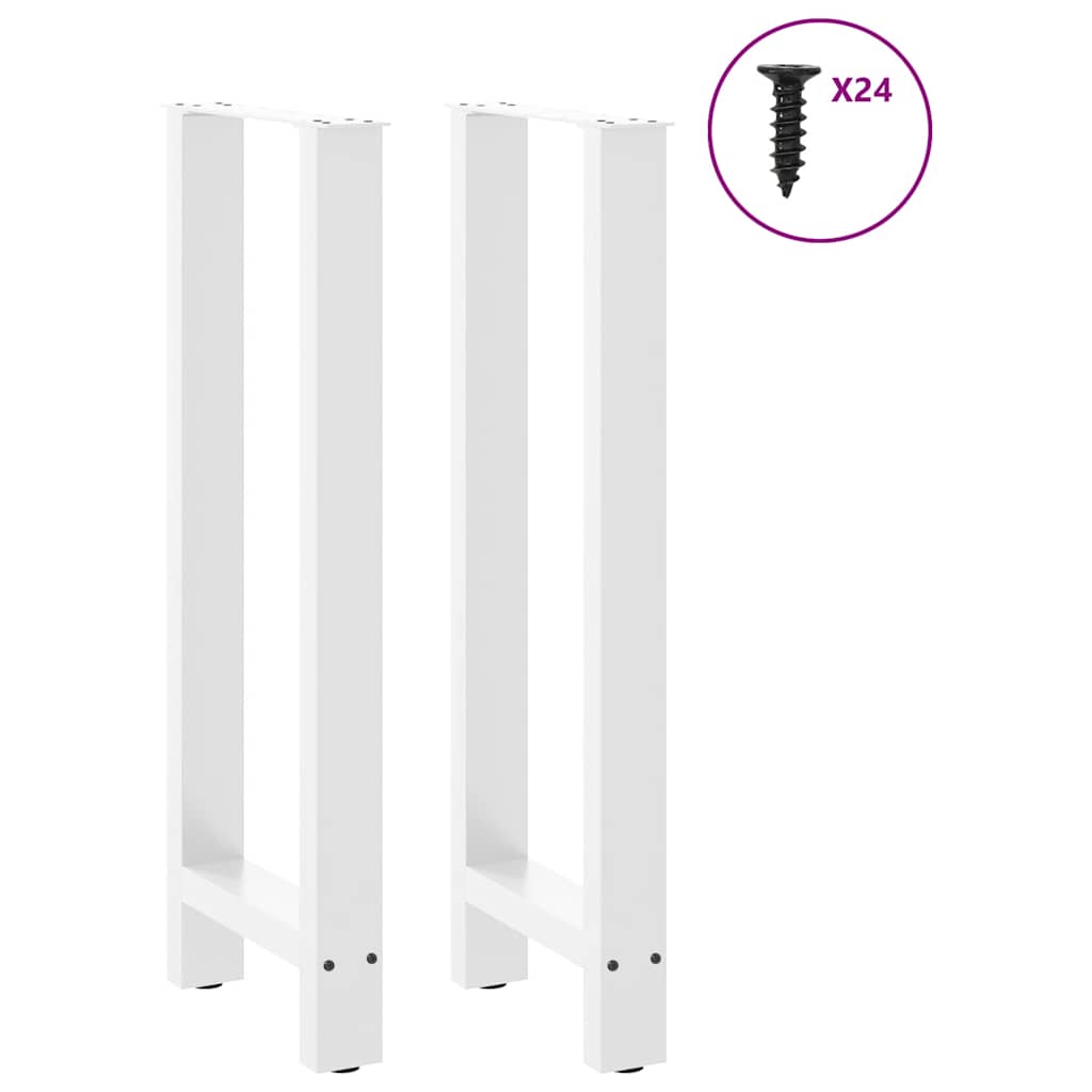 White coffee table legs 2 pcs 50x(100-101) cm steel