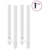 White coffee table legs 2 pcs 50x(100-101) cm steel