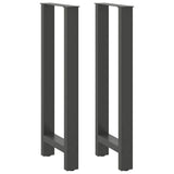 Pieds de table basse anthracite 2 pcs 50x(100-101) cm acier